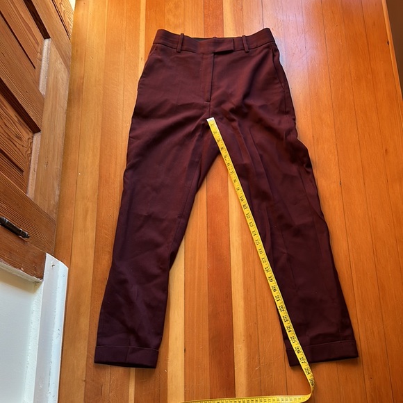 REISS Maroon High Waisted Trousers - Picture 6 of 8